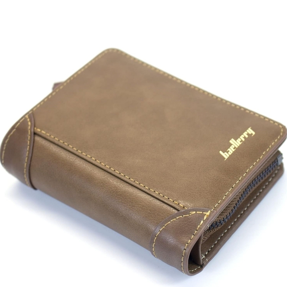 Men's Baellery Short Wallet Multi Card Holder, Zippered Coin 4-3/4" L X 3-3/4" W
